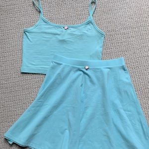 Upcycled balletcore rosette skirt set